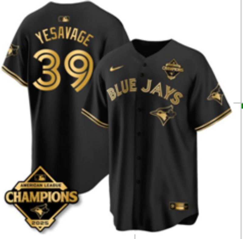 Men Toronto Blue Jays #39 Yesavage Black Gold 2026 Nike Game MLB Jersey 001->->